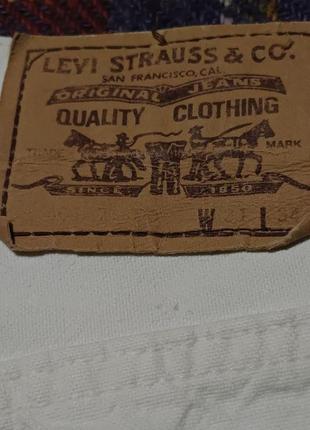 Рідкісні  джинси vintage 70s white tab red letters  білі талія 78 см levis 407  made in france6 фото