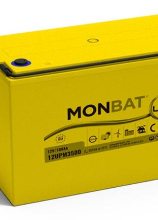 Аккумуляторная батарея monbat top terminal 12upm3500 agm 12v/100 ah, 340x173x220 мм, 35.5 кг склад одесса