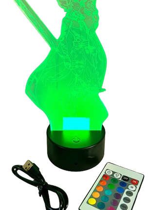 Світильник 3д сяо геншин імпакт genshin impact з пультом та usb