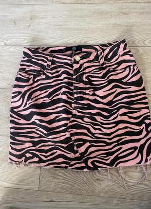 Дуже класна юбка спідниця рожева зебра