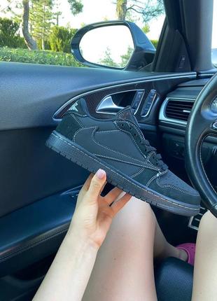 Кроссовки nike aj 1 retro low travis scott black phantom