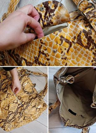 Ексклюзивна велика сумка шопер з натуральної шкіри пітона італія genuine leather3 фото