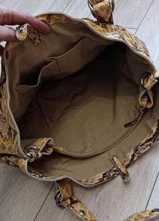 Ексклюзивна велика сумка шопер з натуральної шкіри пітона італія genuine leather8 фото