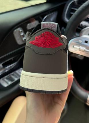 Кроссовки travis scott x Air Jordan 6 low in white and red 1 low mocha5 фото