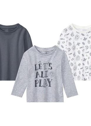 Кофты регланы лонгсливы lupilu на мальчика 35683, набор 3 шт.