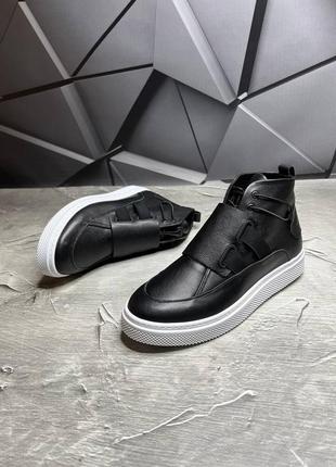 Ботинки зимние мужские кожаные на меху leather! натуральная кожа! ботинки мужские классические черные кожаные утепленные мехом!