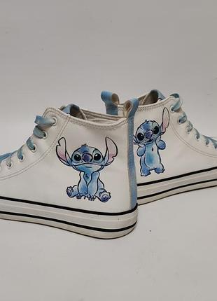 Stitch белые высокие кеды