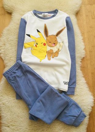 H&m оригінал! pokemon. зимова флісова піжама на манжетах хлопчику чи дівчинці. унісекс