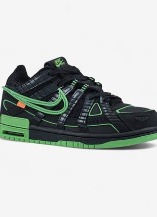 👟nike air rubber dunk off-white green strike4 фото