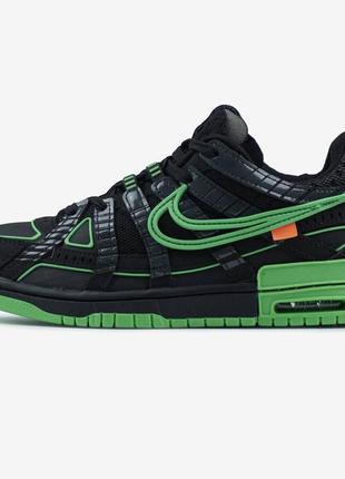 👟nike air rubber dunk off-white green strike6 фото