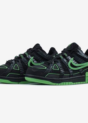 👟nike air rubber dunk off-white green strike2 фото