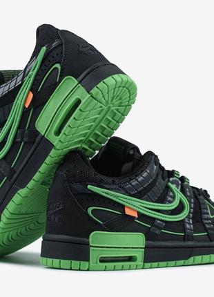 👟nike air rubber dunk off-white green strike7 фото