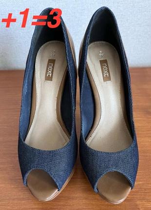 Туфлі джинсові на каблуку 1+1=3…