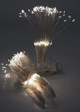 Гирлянда 500led штора (white hot), медный провод, 8 режимов, 3*3метра, прозрачная изоляция, box склад одесса