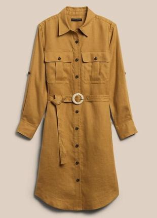 Banana republic льняное платье  рубашка сафари  safari /9884/
