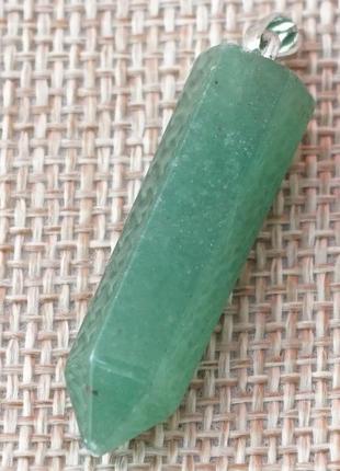 Кулон кам'яний шестигранний зелений авантюрин