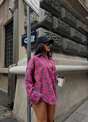 Базова сорочка оверсайз у клітинку