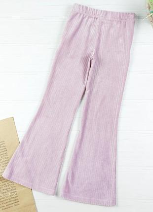 Велюровые лосинки клеш в рубчик от i love girlswear на 6 лет, 116 см.4 фото