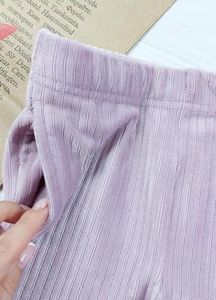 Велюровые лосинки клеш в рубчик от i love girlswear на 6 лет, 116 см.2 фото