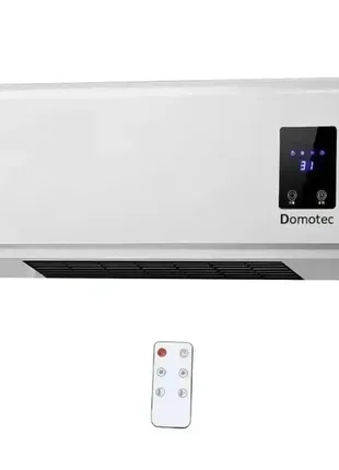 Тепловентилятор-дуйка з пультом керування domotec ms 5962 настінний нагрівач для дому 2000вт