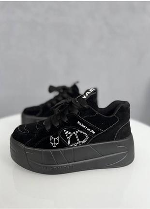 Кросівки замш "wolf" висока платформа