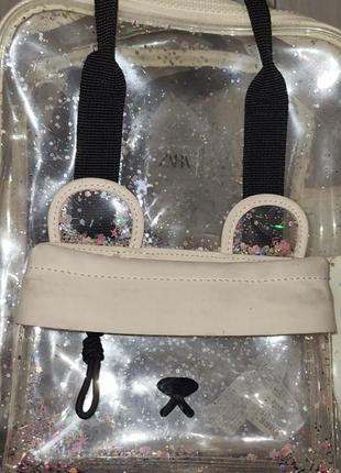 Рюкзак детский zara прозрачный с блестками