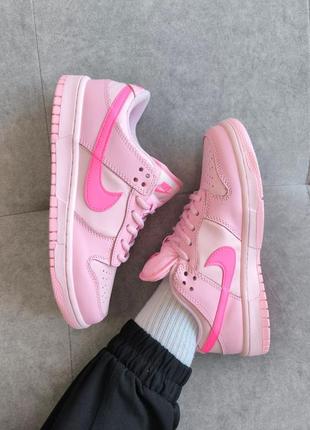 Nike sb dunk low triple pink, жіночі кросівки, женские кроссовки