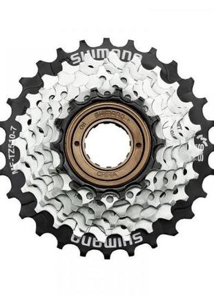 Тріскачка велосипедна shimano mf-tz510-7, 14-28, срібл, 7-зв.1 фото