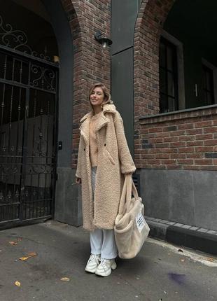 Эко шуба пальто тедди4 фото