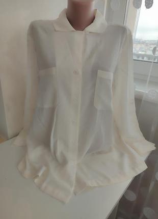 Новенька шовкова блуза сорочка молочного кольору