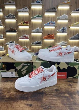 Кросівки bape by bathing ape «bape sta logo red»