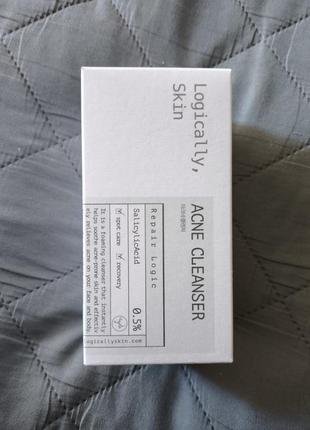 Очищувальний засіб для шкіри обличчя та тіла з акне logically, skin acne cleanser 300мл