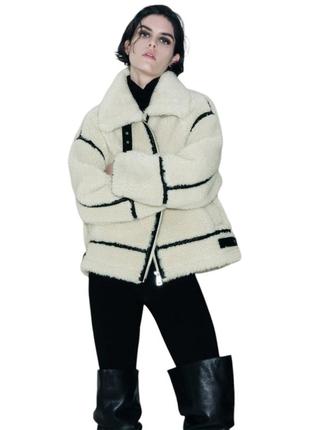 Дублянка шубка молочна zara