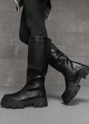 Чоботи труби сапожки чорні високі