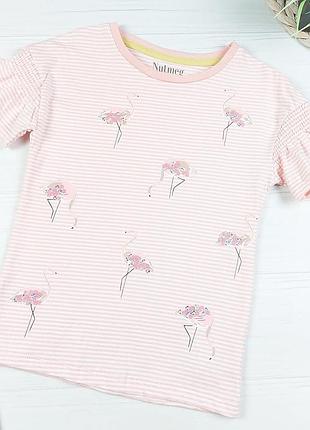 Футболочка з фламінго навід nutmeg на 5-6 років, 110-116 см.