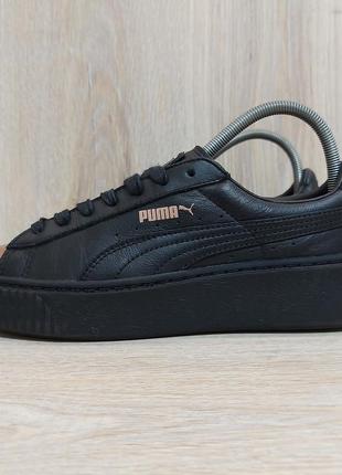 Кроссовки puma basket platform patent black оригинал