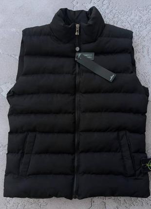 Жилетка stone island черная мужская