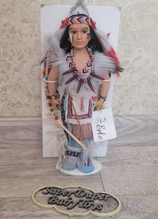 Коллекционная фарфоровая кукла native american porcelain doll.