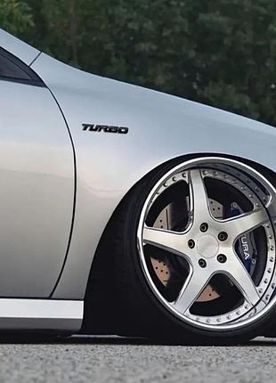 Доступний автомобільний наклейка turbo metal сріблястий