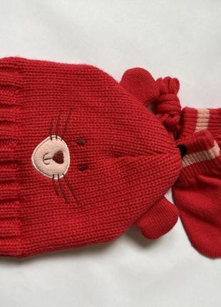 Шапка, варежки. комплект шапка и перчатки. шалка с ушками