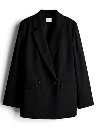 Трендовый пиджак, пальто-пиджак с шерстью прямого кроя h&m, оверсайз