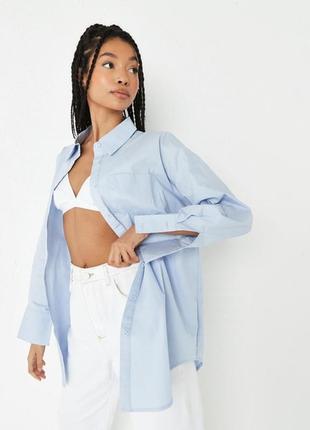 Нова блакитна  поплінова сорочка оверсайз від missguided