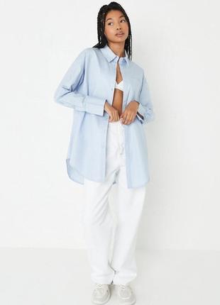 Нова блакитна  поплінова сорочка оверсайз від missguided