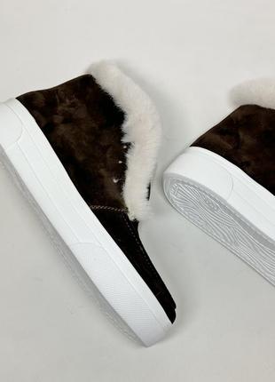 Жіночі замшеві черевики коричневі натуральна шкіра замша осінь зима на замовлення 36-43р