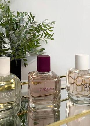 Femme, wonder rose, gardenia zara парфуми