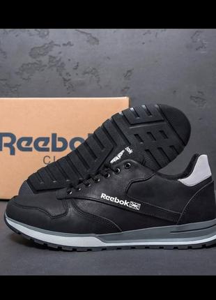 Кожаные мужские кроссовки re в черном цвете