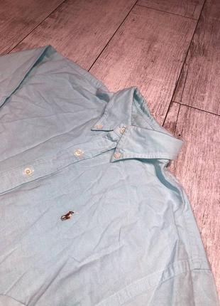 Нежно голубая женская рубашка polo ralph lauren2 фото