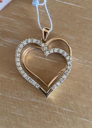 Золотая подвеска сердечко