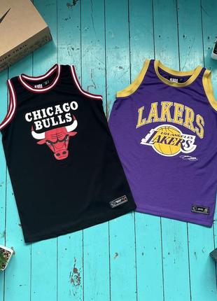 Баскетбольные майки lakers james 6, chicago bulls lavine 8, размер m-l подростковый