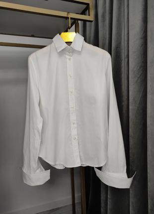 Белая хлопковая рубашка с широкими манжетами pauw amsterdam